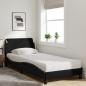 Preview: Bett mit Matratze Schwarz 80x200 cm Stoff