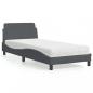 Preview: ARDEBO.de - Bett mit Matratze Dunkelgrau 80x200 cm Samt