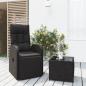 Preview: ARDEBO.de - 2-tlg. Garten-Lounge-Set Schwarz Poly Rattan & Stahl