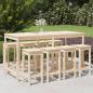 Preview: ARDEBO.de - 9-tlg. Gartenbar-Set Massivholz Kiefer