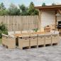 Preview: ARDEBO.de - 15-tlg. Garten-Essgruppe mit Kissen Beige Poly Rattan