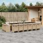 Preview: ARDEBO.de - 17-tlg. Garten-Essgruppe mit Kissen Beige Poly Rattan