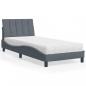 Preview: ARDEBO.de - Bett mit Matratze Dunkelgrau 80x200 cm Samt