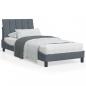 Preview: ARDEBO.de - Bett mit Matratze Dunkelgrau 90x200 cm Samt