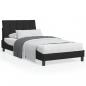 Preview: ARDEBO.de - Bett mit Matratze Schwarz 100x200 cm Samt