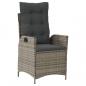 Preview: 3-tlg. Garten-Essgruppe mit Kissen Grau Poly Rattan