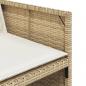 Preview: 9-tlg. Garten-Essgruppe mit Kissen Beige Poly Rattan