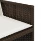 Preview: 13-tlg. Garten-Essgruppe mit Kissen Braun Poly Rattan