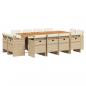 Preview: 13-tlg. Garten-Essgruppe mit Kissen Beige Poly Rattan