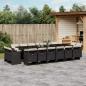 Preview: ARDEBO.de - 17-tlg. Garten-Essgruppe mit Kissen Schwarz Poly Rattan