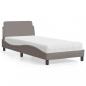 Preview: ARDEBO.de - Bett mit Matratze Taupe 80x200 cm Stoff