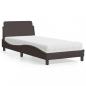 Preview: ARDEBO.de - Bett mit Matratze Dunkelbraun 90x200 cm Stoff