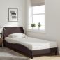 Preview: Bett mit Matratze Dunkelbraun 90x200 cm Stoff