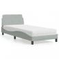 Preview: ARDEBO.de - Bett mit Matratze Hellgrau 90x200 cm Samt