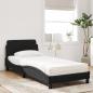 Preview: Bett mit Matratze Schwarz 90x200 cm Samt