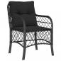 Preview: 9-tlg. Garten-Essgruppe mit Kissen Schwarz Poly Rattan