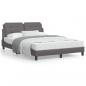 Preview: ARDEBO.de - Bett mit Matratze Grau 140x190 cm Kunstleder