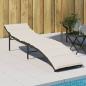 Preview: ARDEBO.de - Sonnenliege mit Kissen Schwarz 55x199x50 cm Poly Rattan