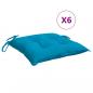 Preview: Stuhlkissen 6 Stk. Hellblau 40x40x7 cm Oxford-Gewebe