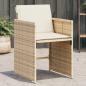 Preview: ARDEBO.de - Gartenstühle mit Kissen 4 Stk. Beige Poly Rattan