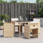 Preview: Gartenstühle mit Kissen 4 Stk. Beige Poly Rattan