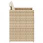 Preview: Gartenstühle mit Kissen 4 Stk. Beige Poly Rattan