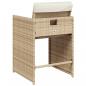 Preview: Gartenstühle mit Kissen 4 Stk. Beige Poly Rattan