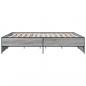 Preview: Bettgestell Grau Sonoma 200x200 cm Holzwerkstoff und Metall