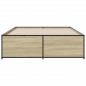 Preview: Bettgestell Sonoma-Eiche 140x190 cm Holzwerkstoff und Metall