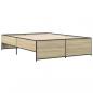 Preview: Bettgestell Sonoma-Eiche 140x190 cm Holzwerkstoff und Metall