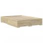 Preview: Bettgestell mit Schubladen Sonoma-Eiche 140x190cm Holzwerkstoff