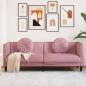 Preview: ARDEBO.de - Sofa mit Kissen 3-Sitzer Rosa Samt