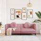 Preview: Sofa mit Kissen 3-Sitzer Rosa Samt