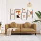 Preview: 3-Sitzer Sofa mit Kissen Braun Kunstleder Wildleder-Optik