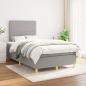 Preview: Boxspringbett mit Matratze Hellgrau 120x190 cm Stoff