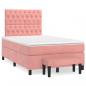 Preview: ARDEBO.de - Boxspringbett mit Matratze Rosa 120x190 cm Samt