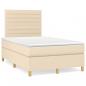 Preview: ARDEBO.de - Boxspringbett mit Matratze Creme 120x190 cm Stoff