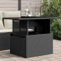 Preview: ARDEBO.de - Gartentisch mit Glasplatte Schwarz 100x55x73 cm Poly Rattan