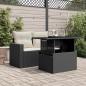 Preview: Gartentisch mit Glasplatte Schwarz 100x55x73 cm Poly Rattan