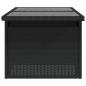 Preview: Gartentisch mit Glasplatte Schwarz 100x55x73 cm Poly Rattan