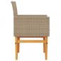 Preview: Gartenstühle mit Kissen 2 Stk. Beige Poly Rattan Massivholz