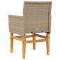 Preview: Gartenstühle mit Kissen 2 Stk. Beige Poly Rattan Massivholz