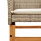 Preview: Gartenstühle mit Kissen 2 Stk. Beige Poly Rattan Massivholz