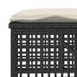 Preview: 4-tlg. Garten-Sofagarnitur mit Kissen Schwarz Poly Rattan Glas