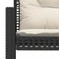 Preview: 4-tlg. Garten-Sofagarnitur mit Kissen Schwarz Poly Rattan Glas