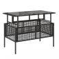 Preview: 4-tlg. Garten-Sofagarnitur mit Kissen Schwarz Poly Rattan Glas