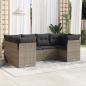 Preview: ARDEBO.de - 6-tlg. Garten-Sofagarnitur mit Kissen Grau Poly Rattan