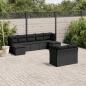 Preview: ARDEBO.de - 9-tlg. Garten-Sofagarnitur mit Kissen Schwarz Poly Rattan