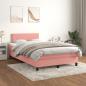 Preview: Boxspringbett mit Matratze Rosa 120x190 cm Samt