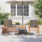 Preview: Gartenstühle 2 Stk. Grau Poly Rattan und Massivholz